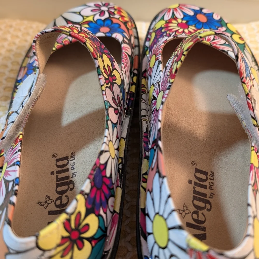 Alegria Multicolor Floral Mary Jane Shoes Size 37 New - Picture 4 of 10